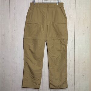 L.L. Bean No Fly Zone Zip-Off Pants Mid-Rise Tan Khaki Cargo Pants Med